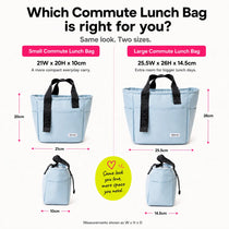 Compare the large and small blue insulated tote bags from the Spixal commute series 