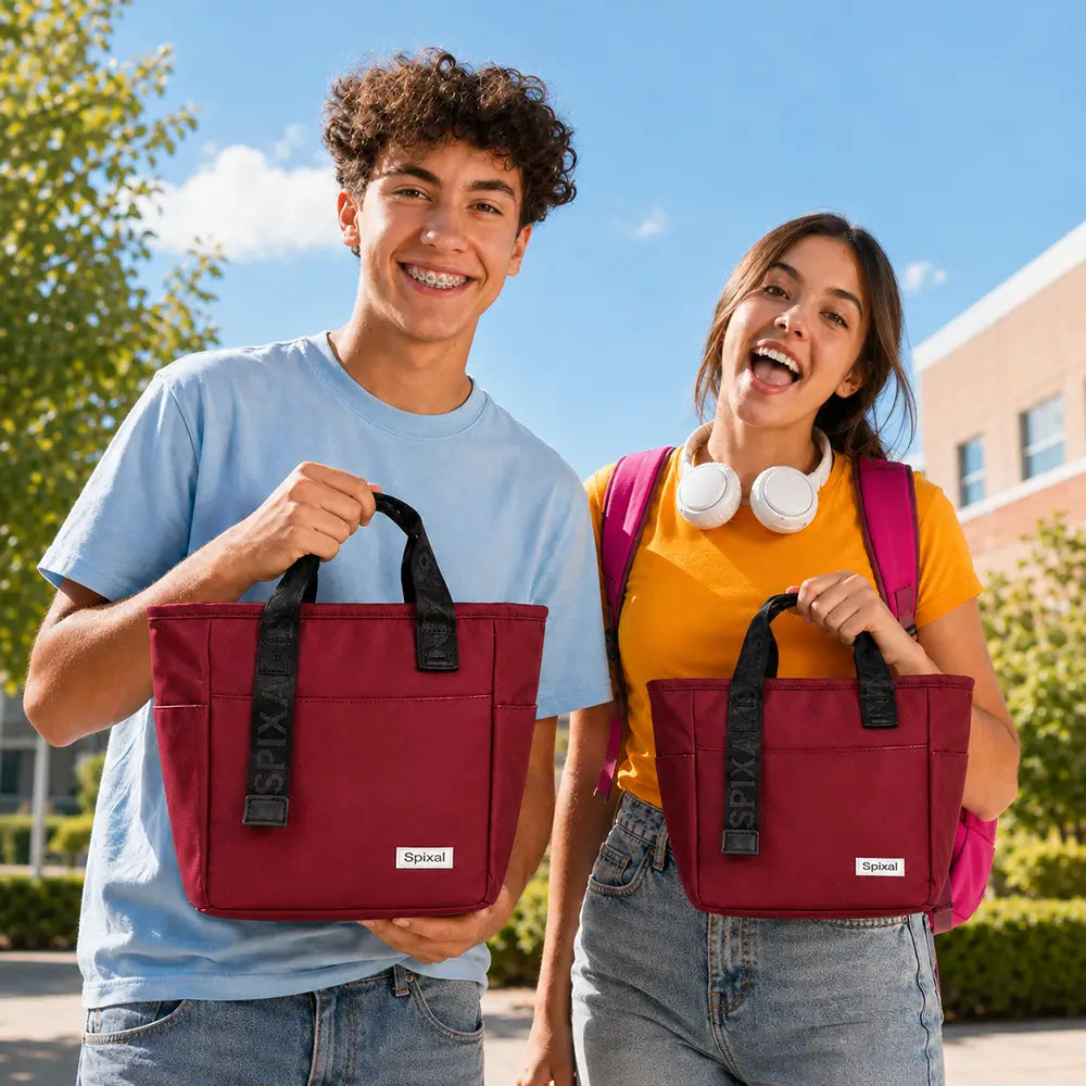 Commute Red Large Insulated Lunch Tote Bag for Work & School Secondary image