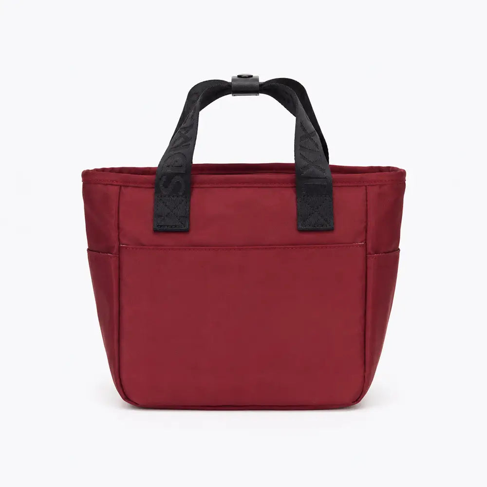 Large red insulated tote lunch bag work teens high school middle school from the Spixal commute series
