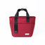 A red insulated lunch bag with a black fabric top handle zip up, leakproof | Spixal