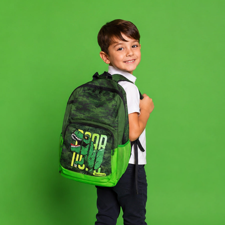 Spixal kids dinosaur backpack green school bag packing for school just got more fun 
