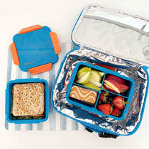 Quad Bento Lunch Box Blue — side view | Spixal