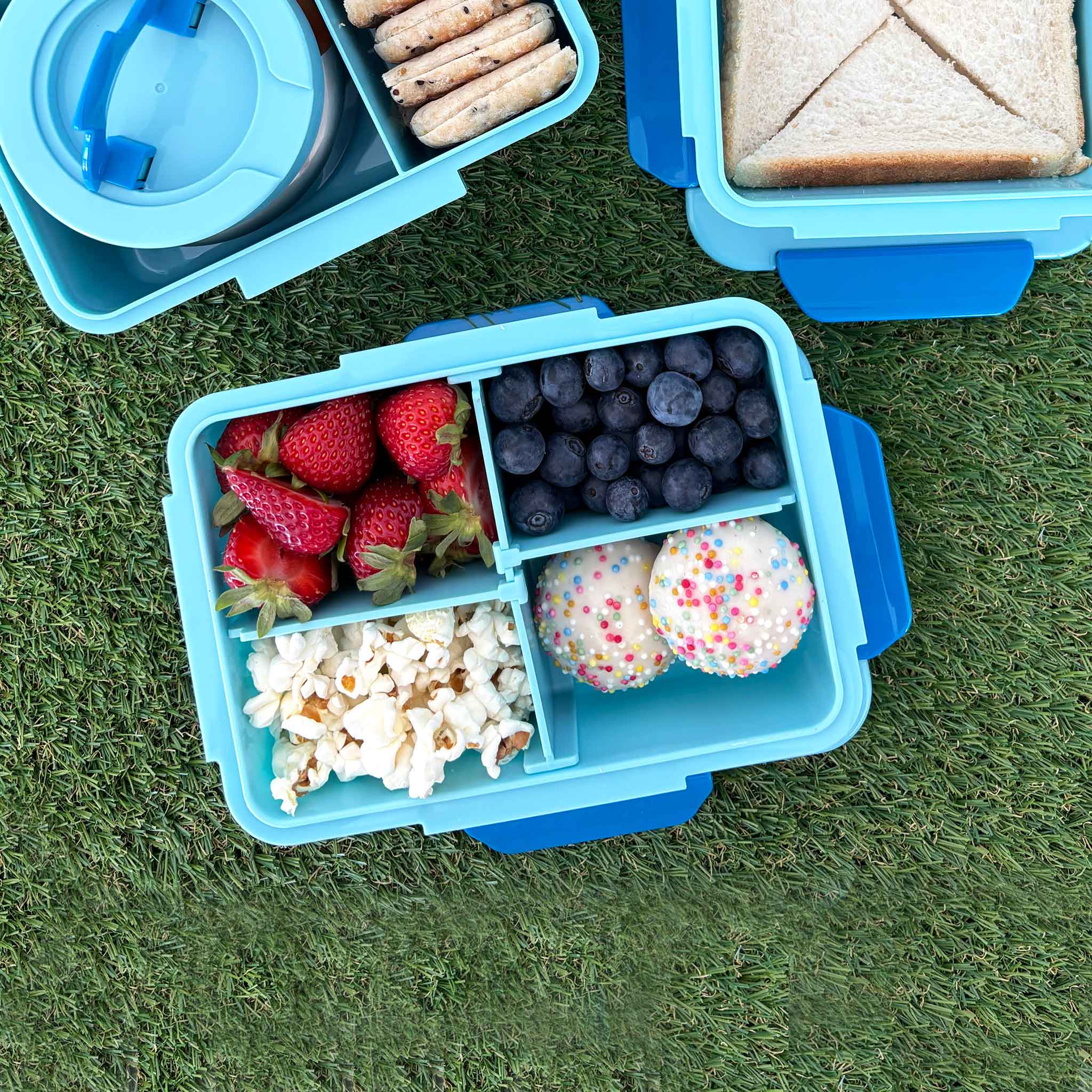 Quad Bento Box Lunch Box Light Blue - Adjustable Compartments Secondary image