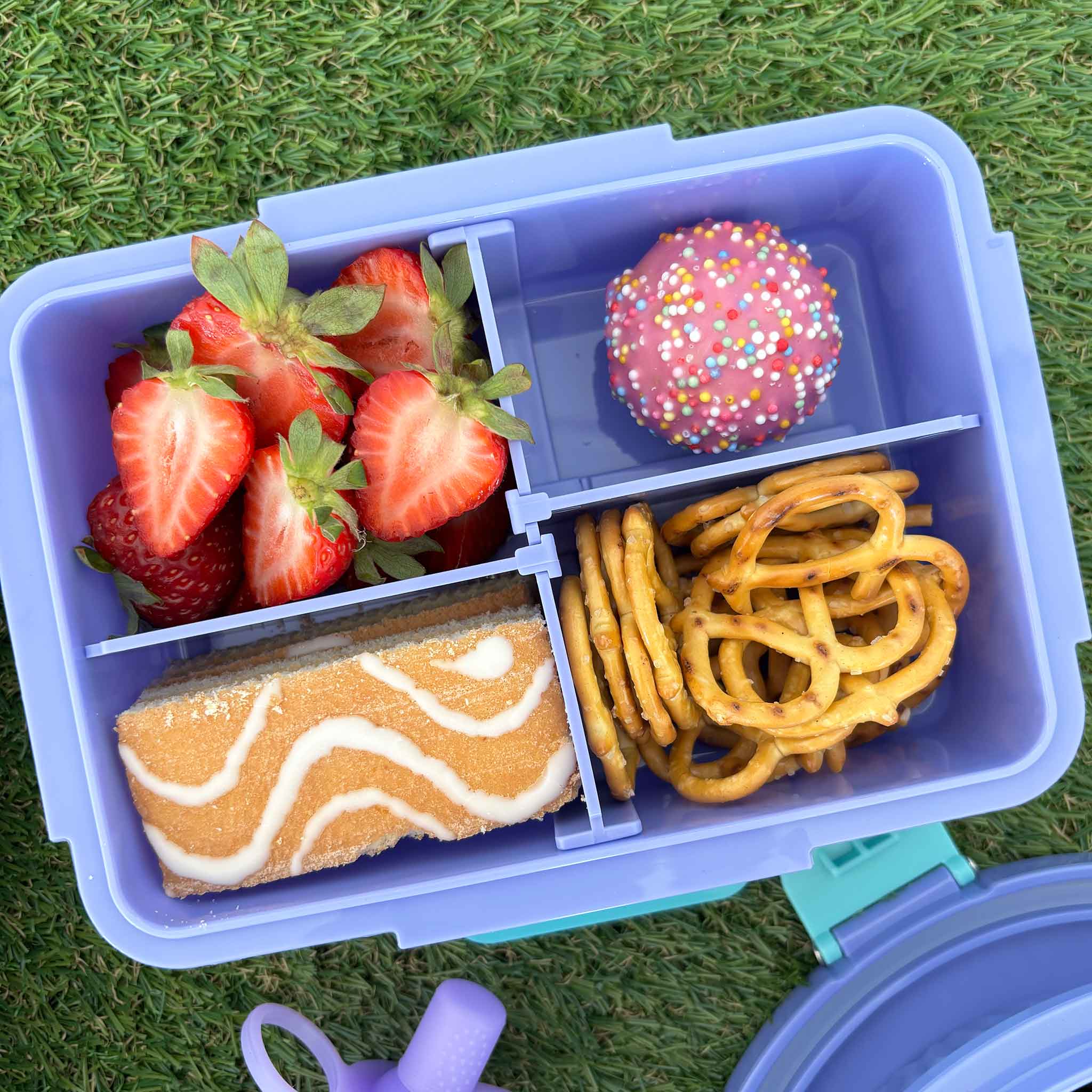 Quad Bento Box Lunch Box Purple - Adjustable Compartments Secondary image
