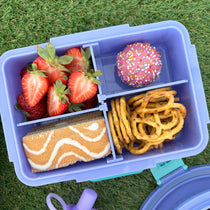 Quad Bento Lunch Box Purple — side view | Spixal