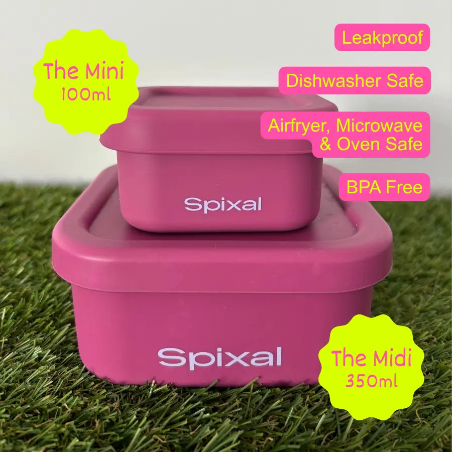 Silicone Midi Snack Boxes (3 Pack) - Leakproof - Brights