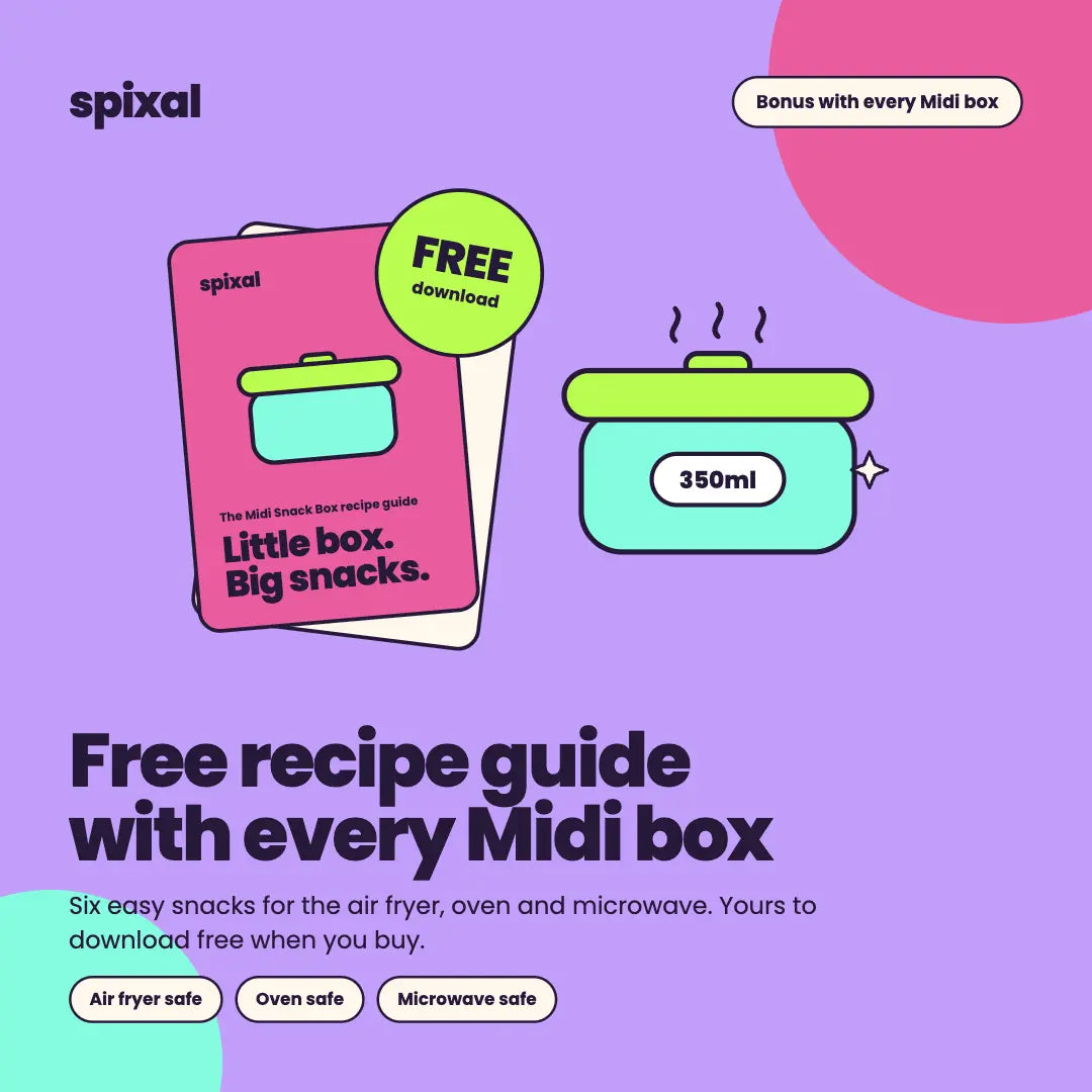 Silicone Midi Snack Boxes (3 Pack) - Leakproof - Brights Secondary image