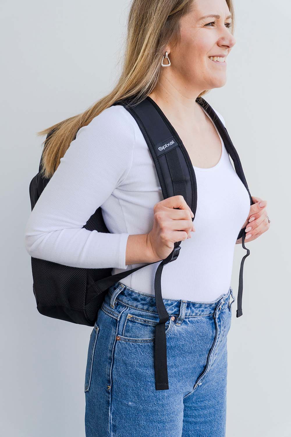 Large black backpack school bags for kids teens and uni. It's cotton twill making it durable suitable for all ages and genders | Padded adjustable straps comfortable| Spixal
