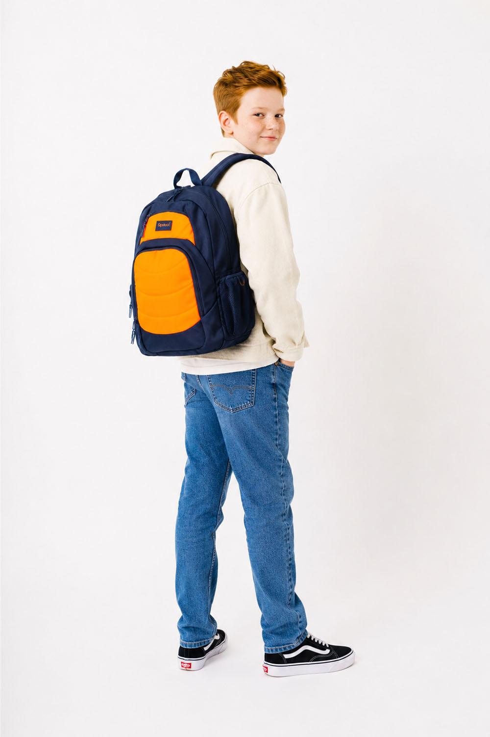 The Axis Kids Backpack – Navy Orange Secondary image