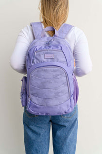 Purple girls large backpack school bag for primary school, middle school or high school | front pocket and laptop sleeve | Spixal