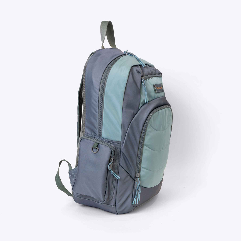 The Axis Backpack Green — interior pockets and organisation detail | Spixal