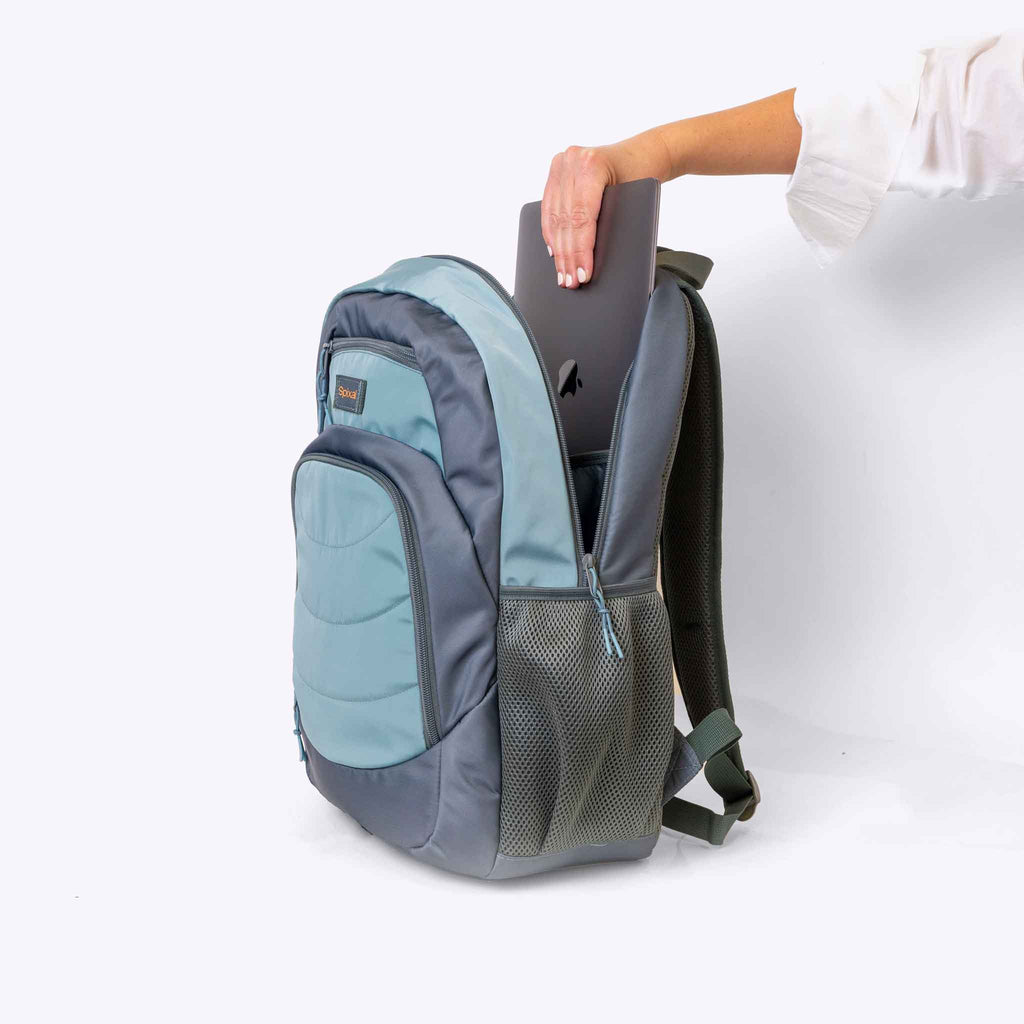 The Axis Backpack Green — side view | Spixal