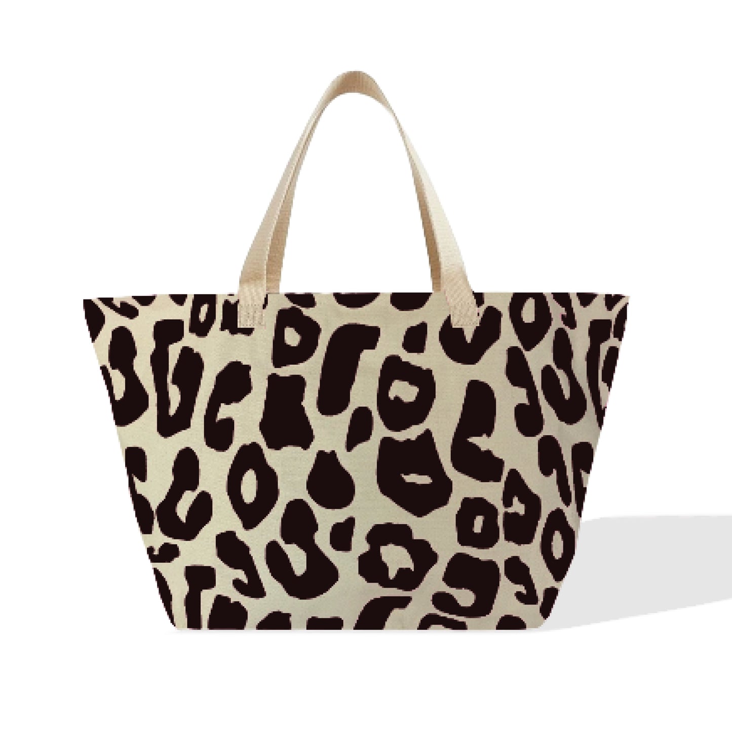 Spixal Leopard Print Canvas Tote Black