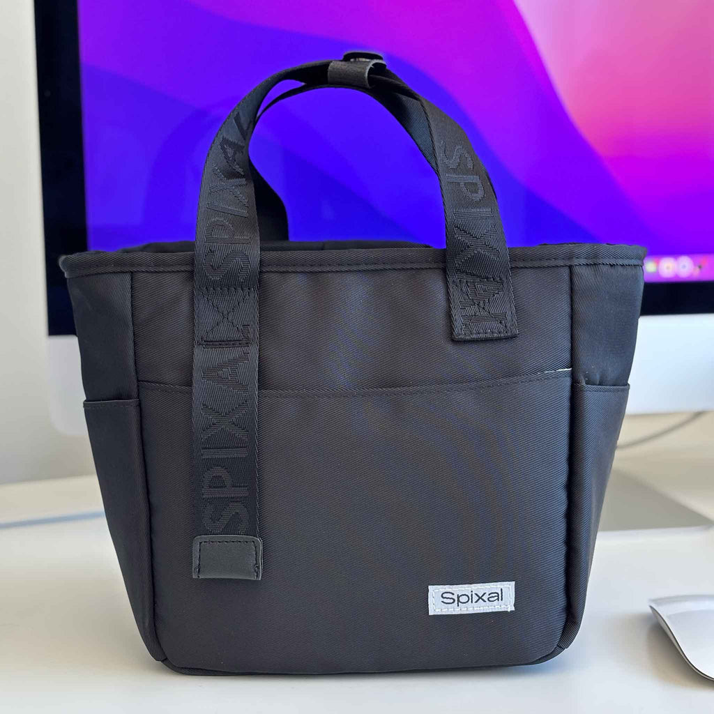 Commute Black Large Insulated Lunch Tote Bag for Work & School