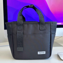 Commute Series Tote Lunch Bag Black — side view | Spixal