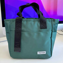 Commute Series Tote Lunch Bag Green — interior pockets and organisation detail | Spixal