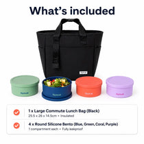 Spixal lunch packing bundle for dads fathers day gift ideas that are practical with lunch bag and bento boxes to prep meals with round lunch bowls