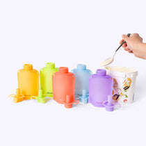 Spixal Silicone Reusable Yoghurt Pouches 5 Pack — refillable leakproof pouches for yoghurt and smoothies | Spixal