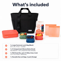 Spixal lunch packing bundle for dads fathers day gift ideas that are practical with lunch bag bento box round lunch bowl and snack container reusable zip lock bags and snack boxes