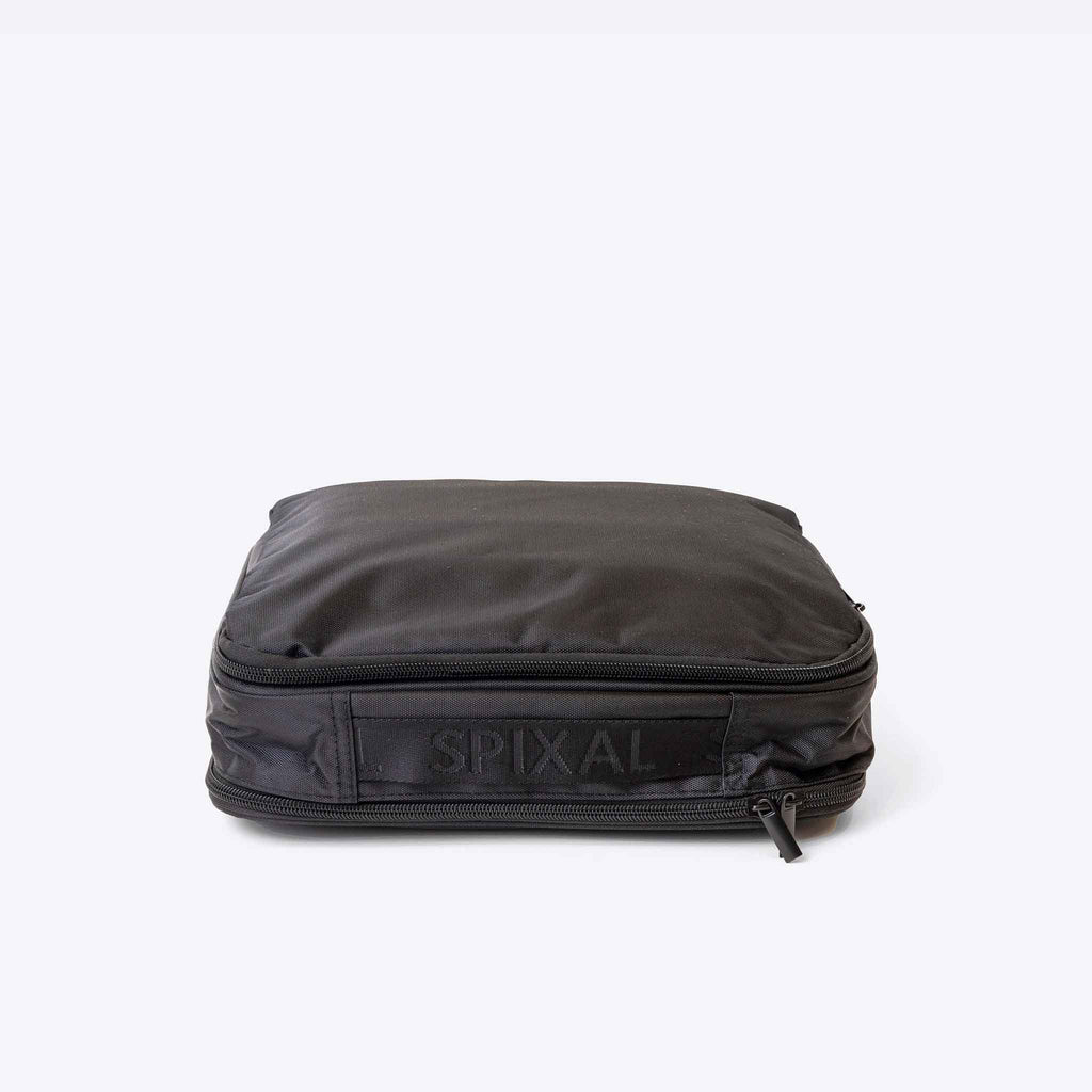 Commute Insulated Lunch Bag Black — dual zip webbing handle | Spixal