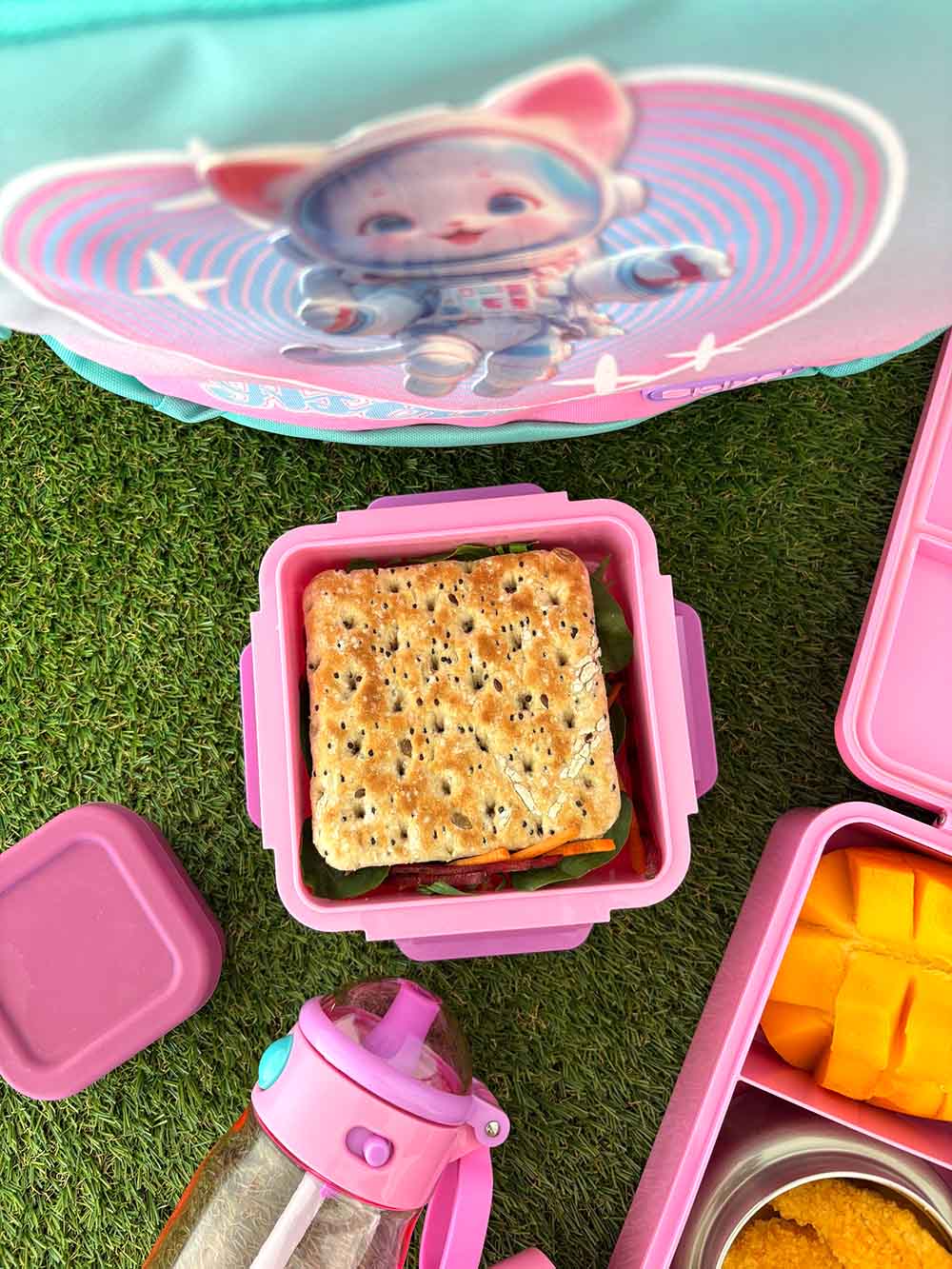 Crunch & Sip Snack Box - Flexi - Pink Secondary image