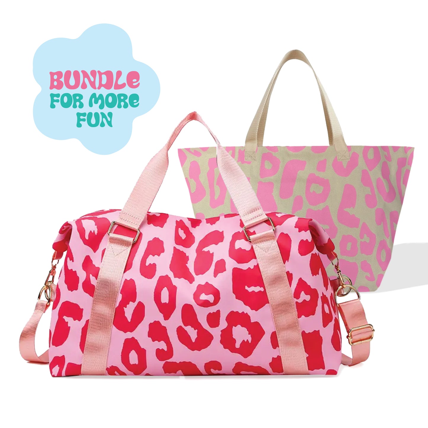 Spixal Pink Leopard Print Travel Bundle