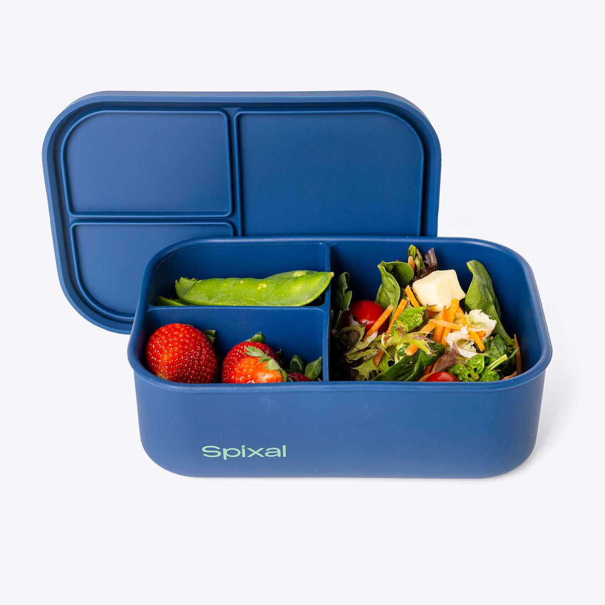 3 Compartment Bento Blue | Spixal Main image