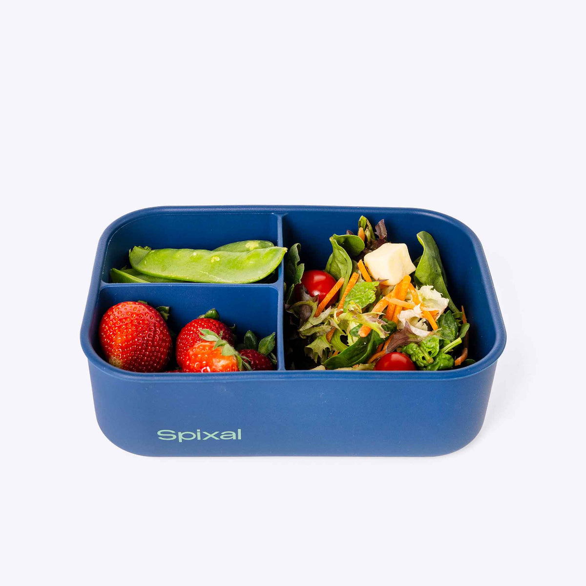 3 Compartment Bento Blue — side view | Spixal