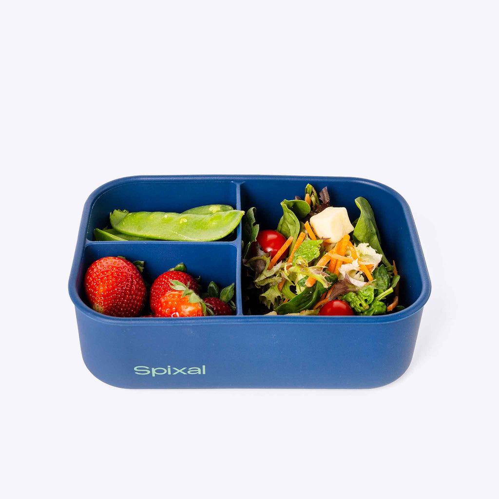 Commute Lunch Bag – Daily Habit Set Blue — lifestyle flat lay | Spixal