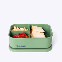 3 Compartment Bento Green — side view | Spixal