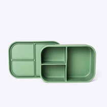 3 Compartment Bento Green — lifestyle flat lay | Spixal