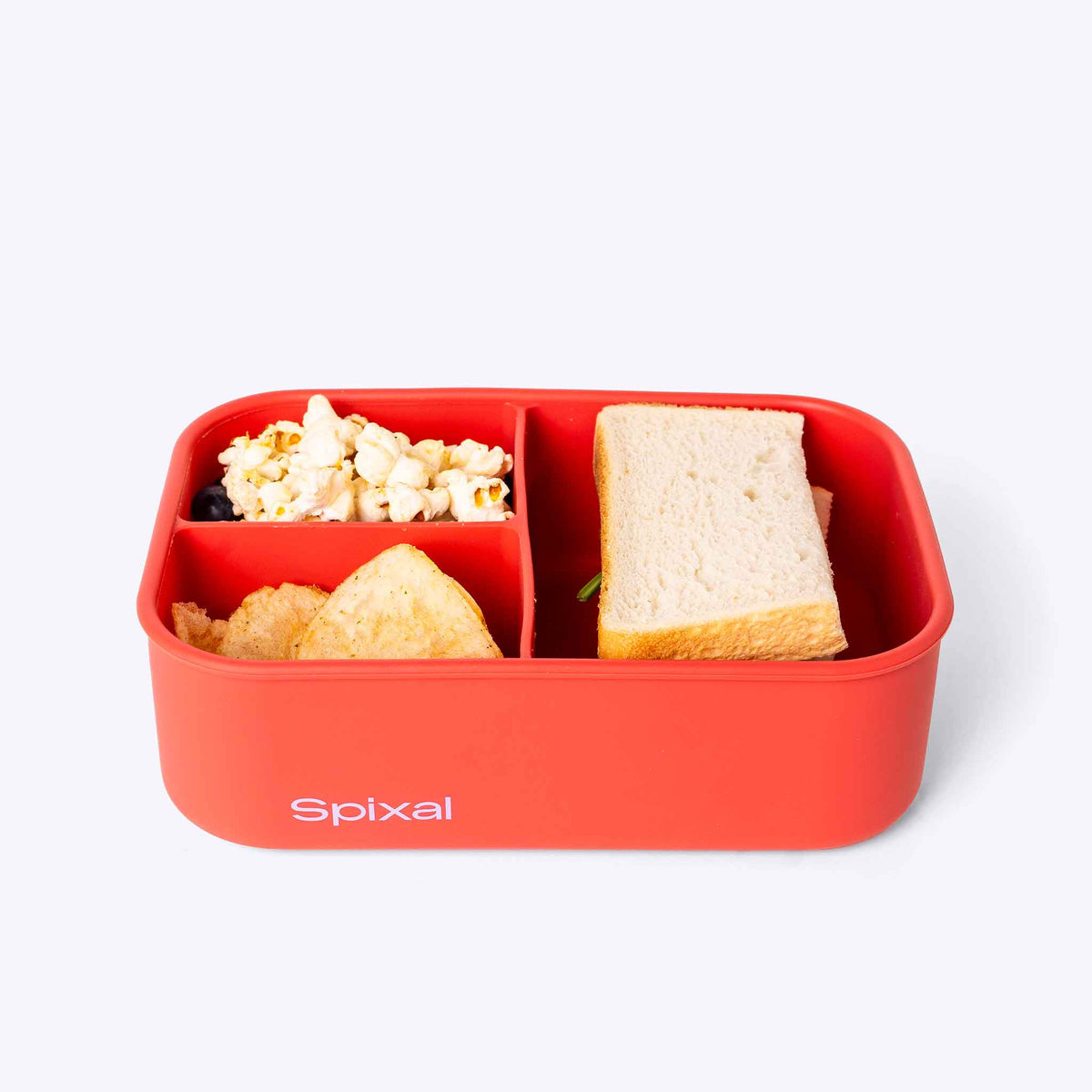 Bento Lunch Box 3 Compartments Coral Orange — Holds lunch and sides | Spixal