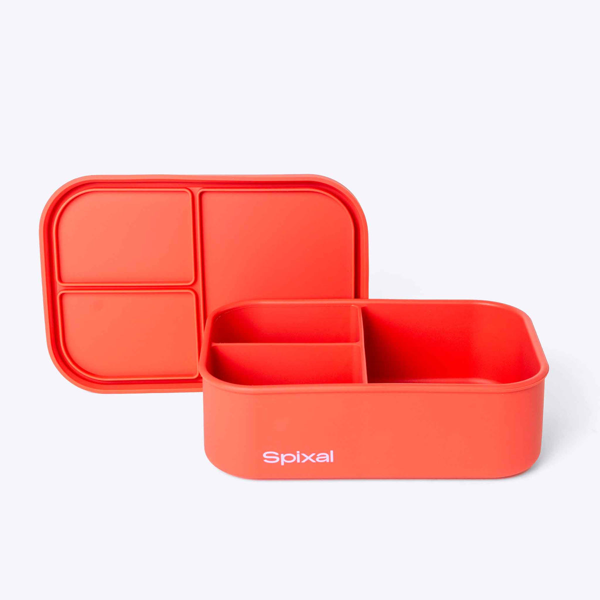 3 Compartment Bento Coral — lifestyle flat lay | Spixal