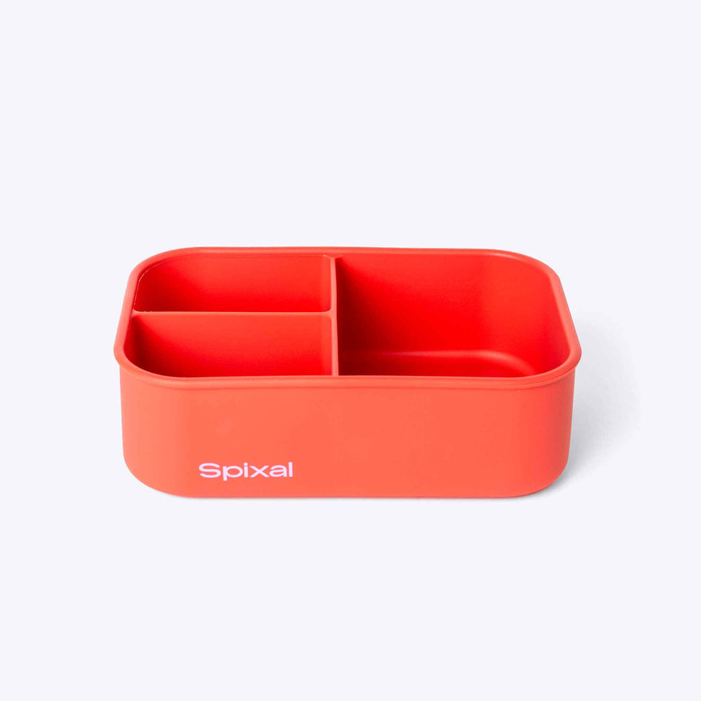3 Compartment Bento Coral — detail and hardware close up | Spixal
