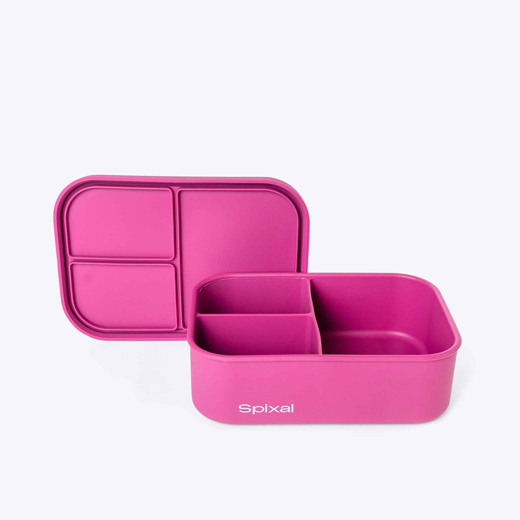 3 Compartment Bento Pink — interior pockets and organisation detail | Spixal