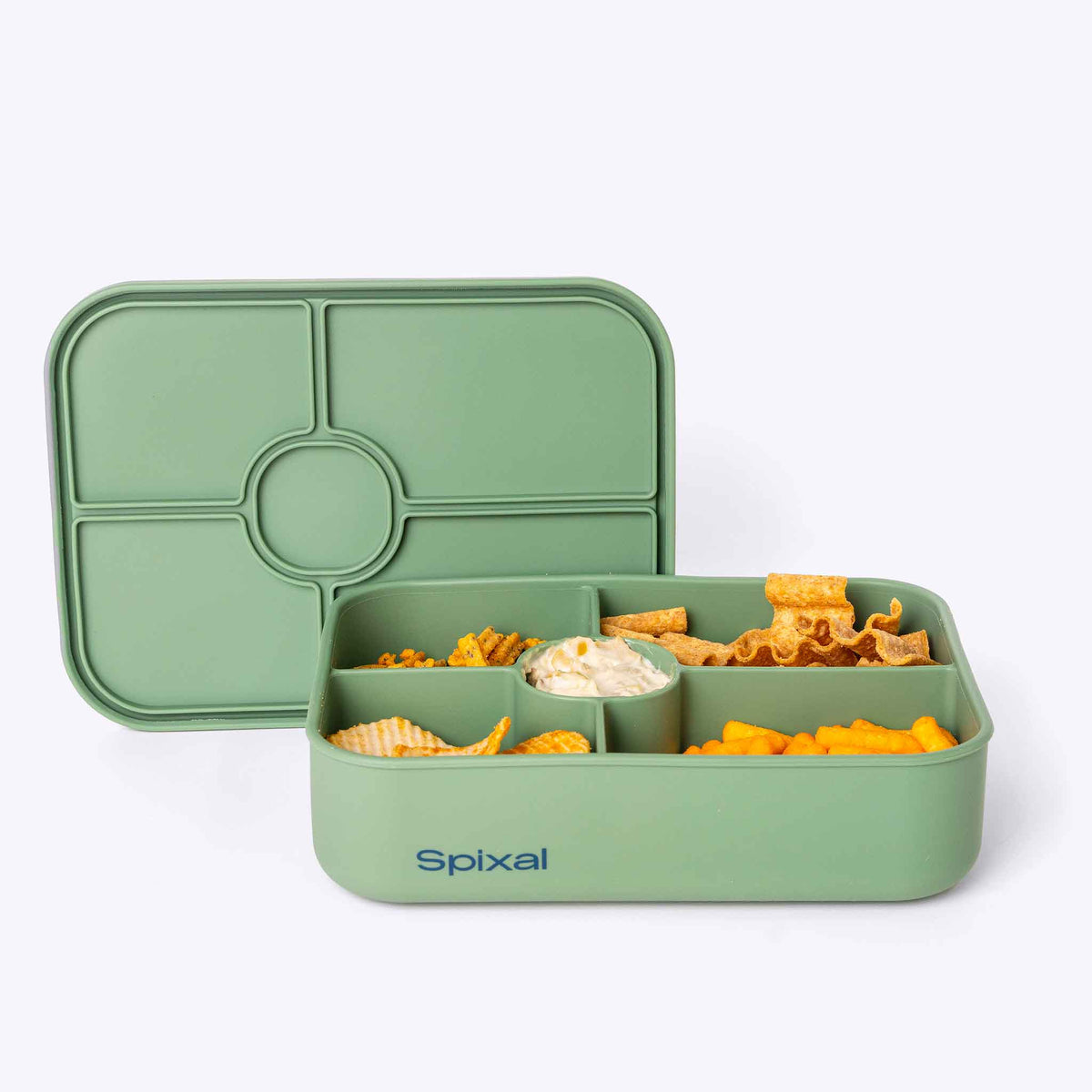 5 Compartment Bento Green | Spixal Main image