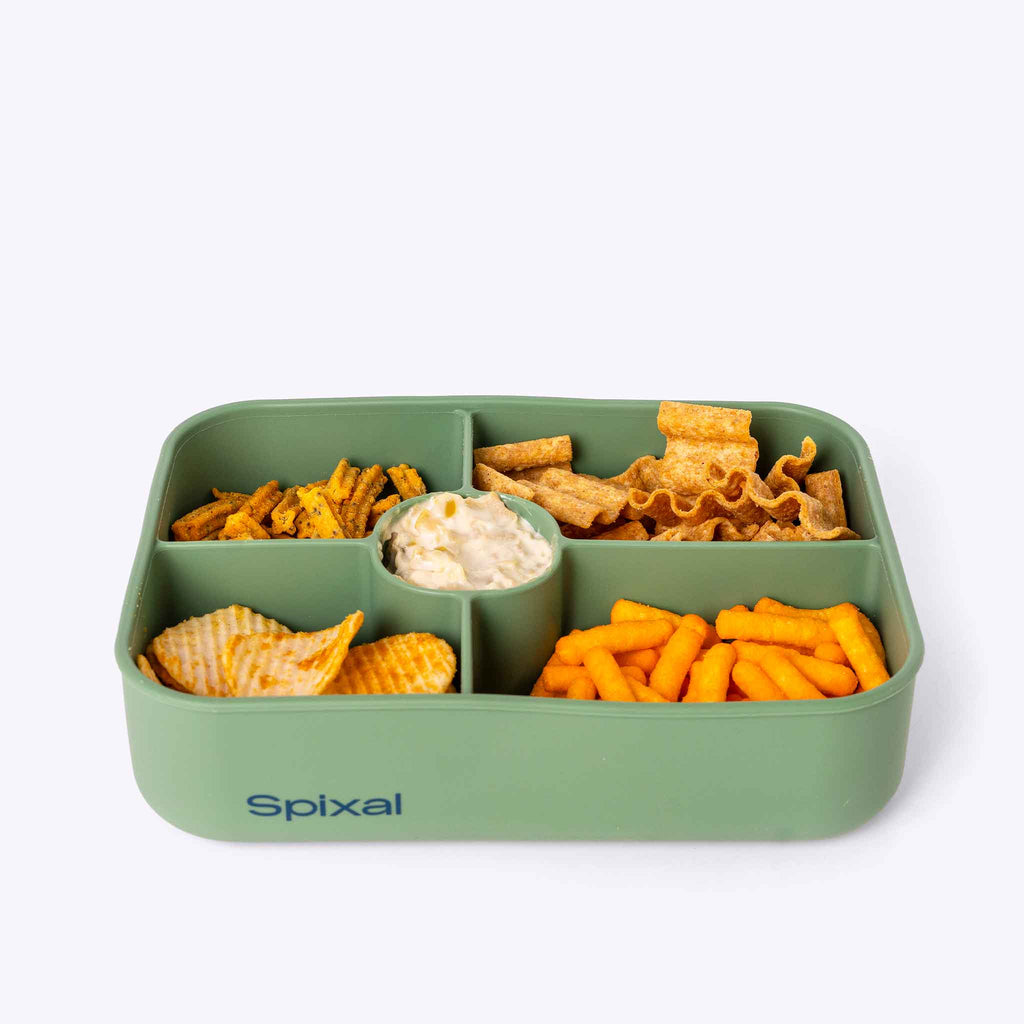 5 Compartment Bento Green — side view | Spixal