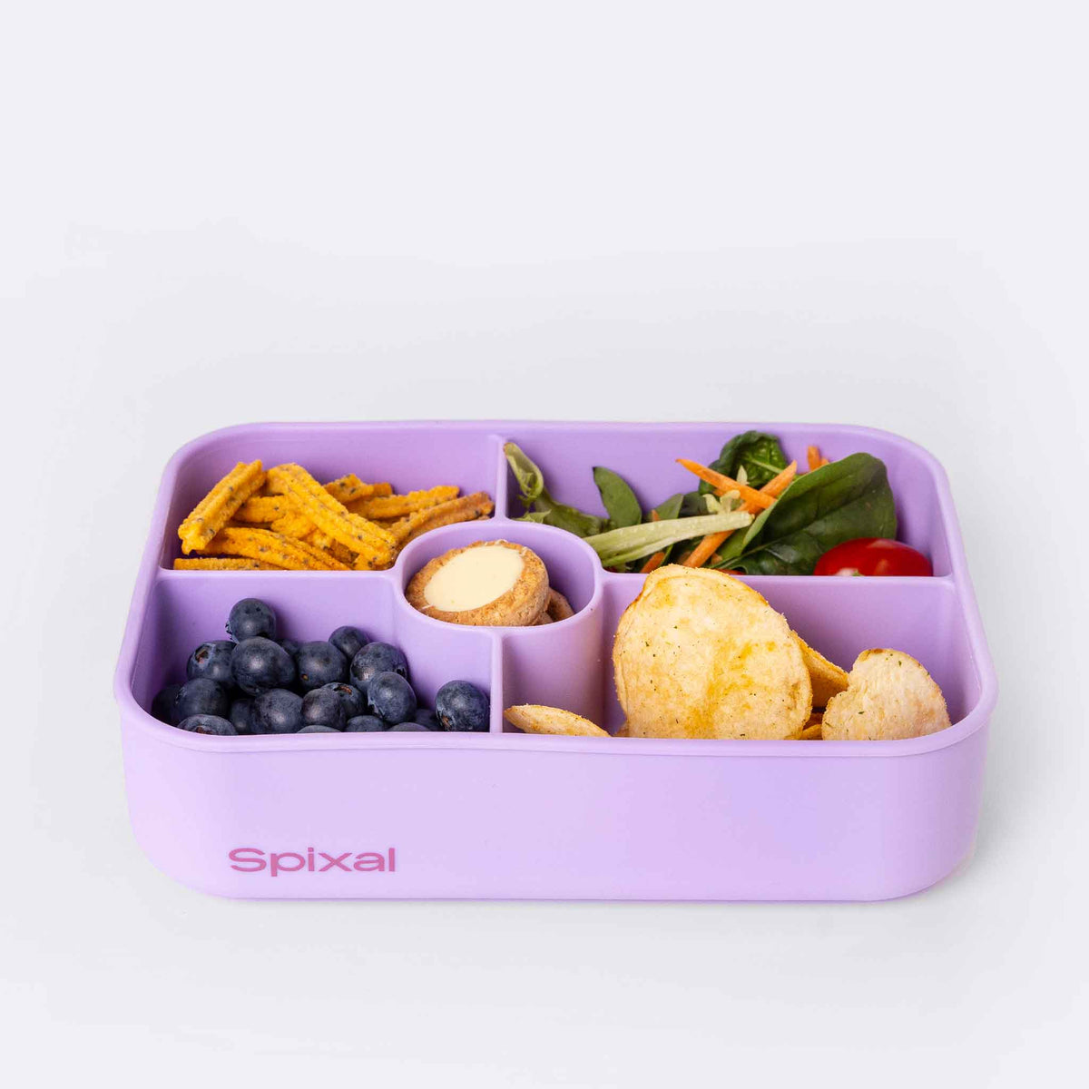 5 Compartment Bento Purple — interior pockets and organisation detail | Spixal