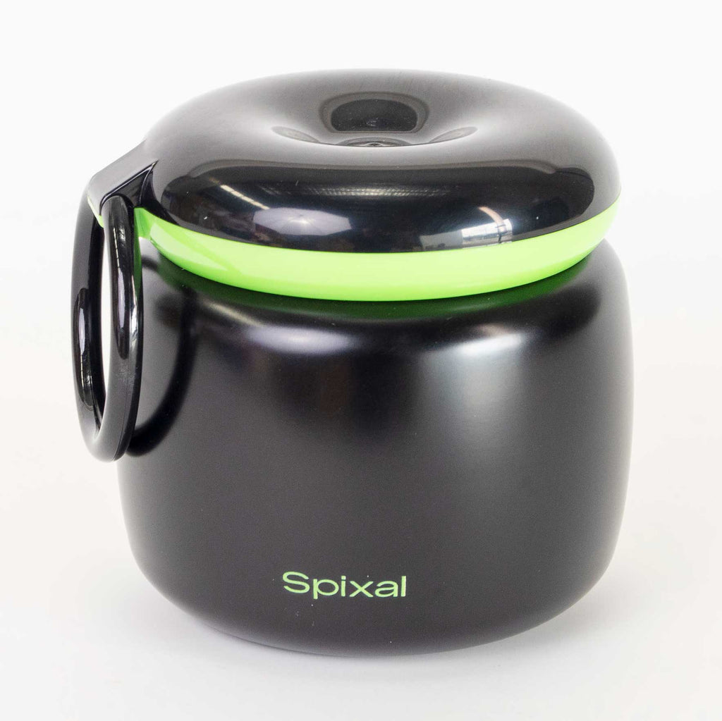 Large 800ml insulated food jar with snack container under lid | Makes lunches in winter more appealing Black | Spixal