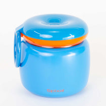 Large 800ml insulated food jar with snack container under lid | fits 12 warm chicken nuggets Blue | Spixal