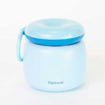 Large 800ml insulated food jar with snack container under lid | warm 2 minute noodles for teens school lunch Blue | Spixal