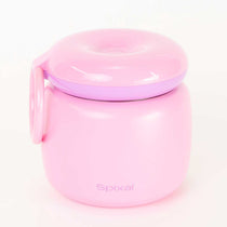 Large 800ml insulated food jar with snack container under lid | warm mac and cheese for school lunch pink | Spixal