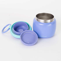 Large 800ml insulated food jar with snack container under lid | Kids actually eat their lunch purple | Spixal