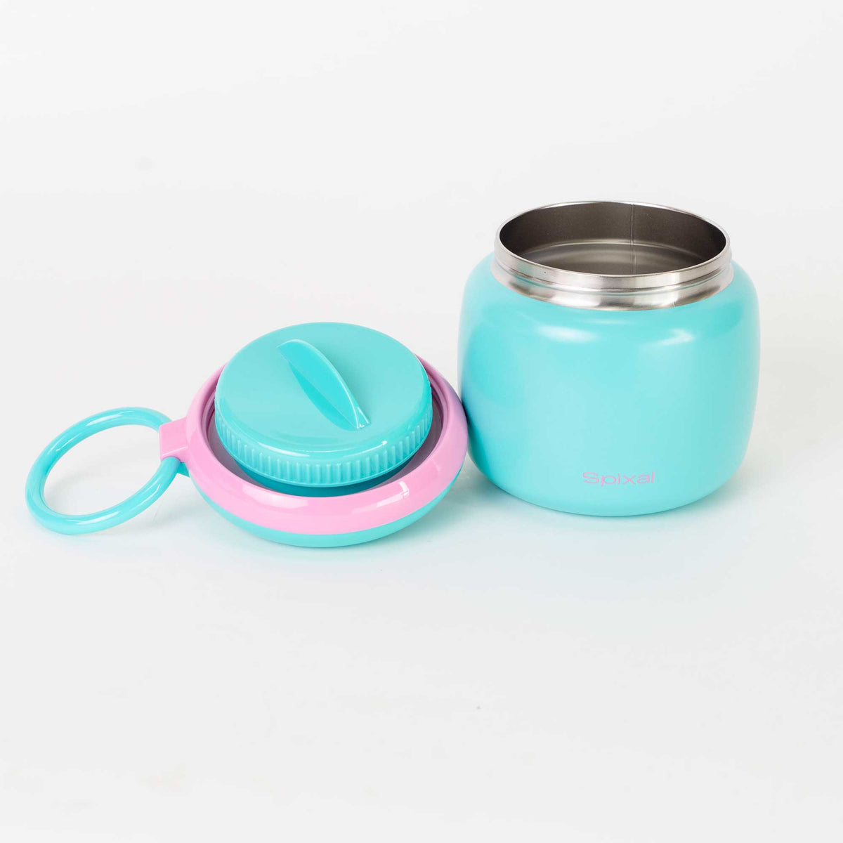 Large 800ml insulated food jar with snack container under lid |
big enough for growing kids teal | Spixal