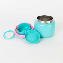Large 800ml insulated food jar with snack container under lid | big enough for growing kids teal | Spixal