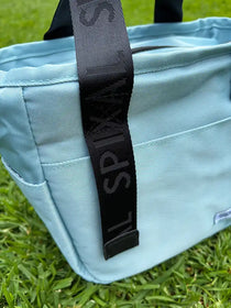 Commute Series Insulated Tote Lunch Bag Blue — Webbing handle with logo | Spixal