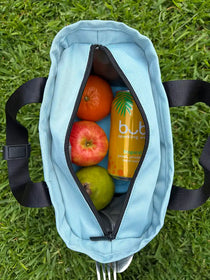 Commute Insulated Tote Lunch Bag Blue — Top zip opening | Spixal