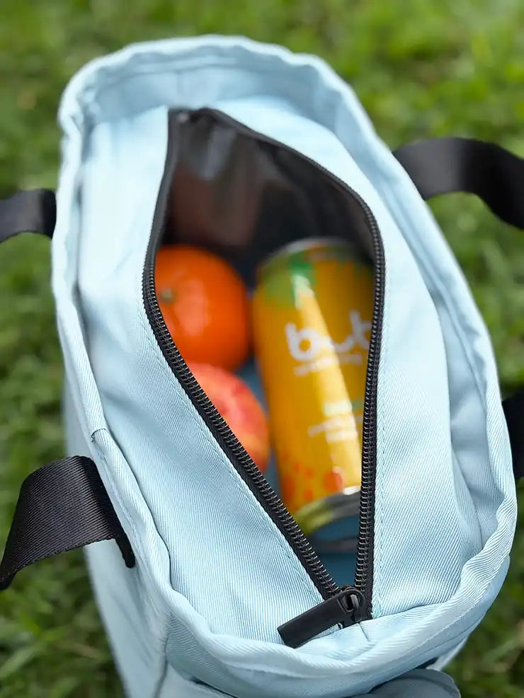Commute Insulated Tote Lunch Bag Blue — Zip closure | Spixal