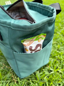 Commute Series Tote Insulated Lunch Bag Green — side pocket | Spixal