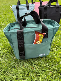 Commute Series Insulated Tote Lunch Bag Green — Extra pockets holds extra snacks | Spixal